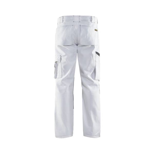 Pantalon de travail peintre 100% coton coupe droite - Blaklader - 1091 Blanc/Gris foncé