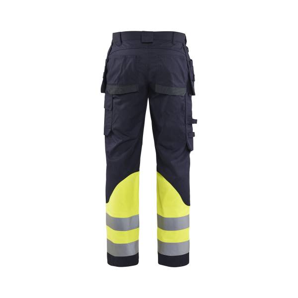 Pantalon de chantier ATEX multinormes inhérent - Blaklader - 1489 - Marine/Jaune fluo