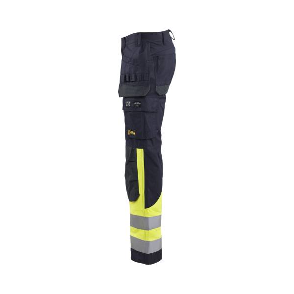 Pantalon de chantier ATEX multinormes inhérent - Blaklader - 1489 - Marine/Jaune fluo
