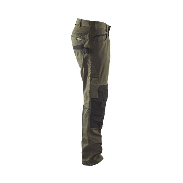 Pantalon de travail Ripstop stretch Cotonpoly - Blaklader - 1495 - Vert Kaki/Noir