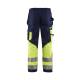 Pantalon de chantier haute-visibilité coton - Blaklader - 1529 - Marine/Jaune fluo