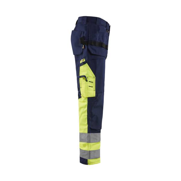 Pantalon de chantier haute-visibilité coton - Blaklader - 1529 - Marine/Jaune fluo