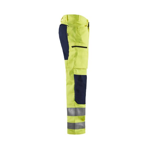 Pantalon de travail haute-visibilité Stretch - Blaklader - 1585 Jaune fluo/Marine
