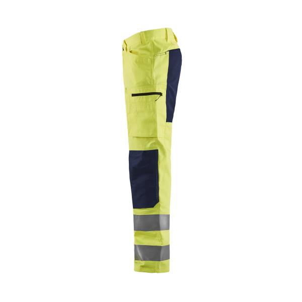 Pantalon de travail haute-visibilité Stretch - Blaklader - 1585 Jaune fluo/Marine