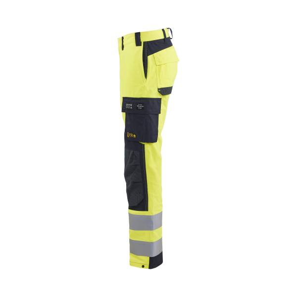 Pantalon de chantier ATEX multinormes inhérent - Blaklader - 1588 - Jaune fluo/Marine