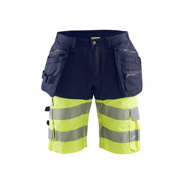 Short de travail haute-visibilité stretch - Blaklader - 1596 - Marine/Jaune fluo