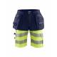 Short de travail haute-visibilité stretch - Blaklader - 1596 - Marine/Jaune fluo
