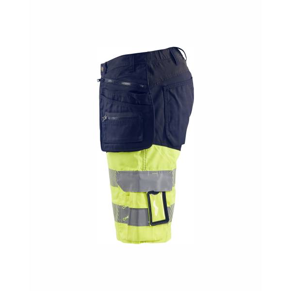Short de travail haute-visibilité stretch - Blaklader - 1596 - Marine/Jaune fluo