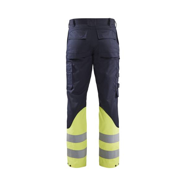 Pantalon de travail ignifugé Inherent Steel Coton - Blaklader - 1705 Marine/Jaune fluo