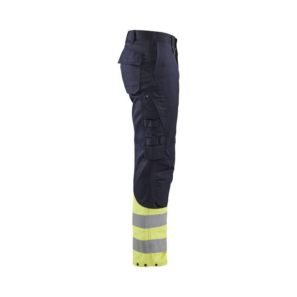 Pantalon de travail ignifugé Inherent Steel Coton - Blaklader - 1705 Marine/Jaune fluo
