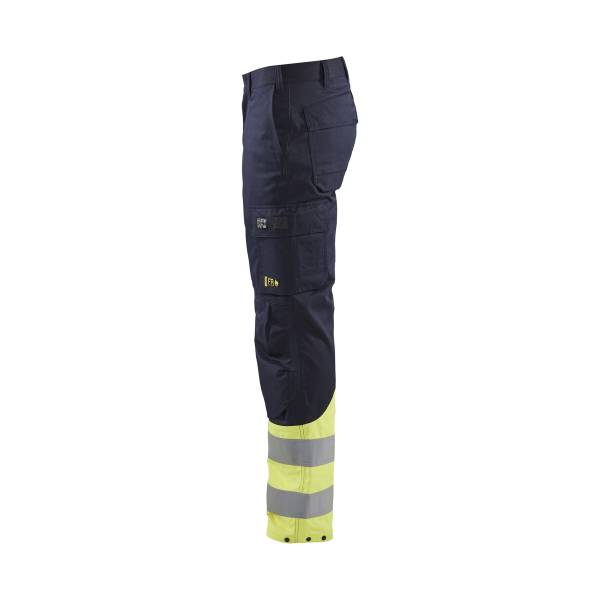 Pantalon de travail ignifugé Inherent Steel Coton - Blaklader - 1705 Marine/Jaune fluo