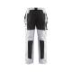 Pantalon de chantier peintre stretch 100 % coton - Blaklader - 1910 - Blanc/Noir