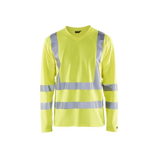 T-shirt de chantier haute-visibilité à manches longues anti-UV - Blaklader - 3381 - Jaune fluo