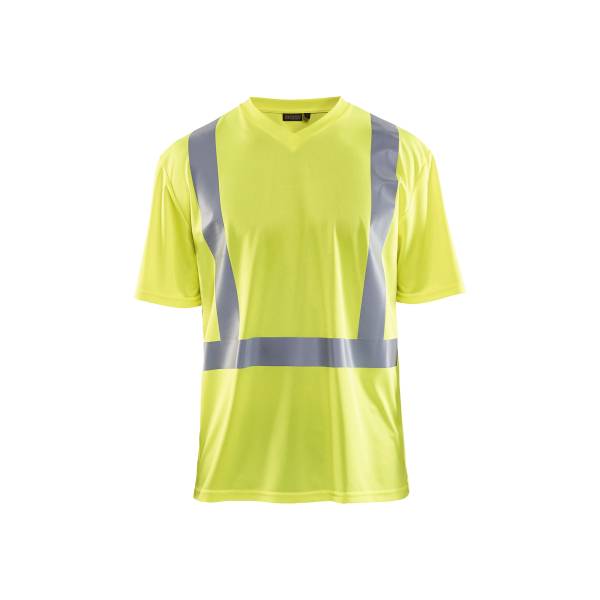 T-shirt de chantier haute-visibilité anti-UV col V - Blaklader - 3382 - Jaune fluo