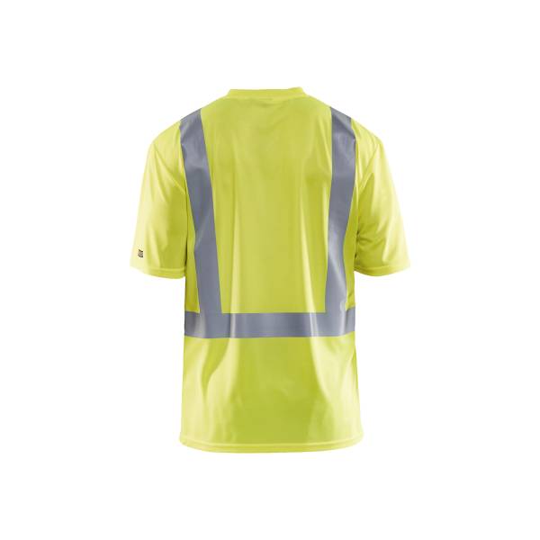 T-shirt de chantier haute-visibilité anti-UV col V - Blaklader - 3382 - Jaune fluo