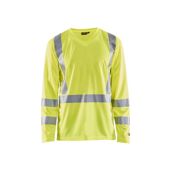 T-shirt de chantier haute-visibilité à manches longues - Blaklader - 3383 - Jaune fluo