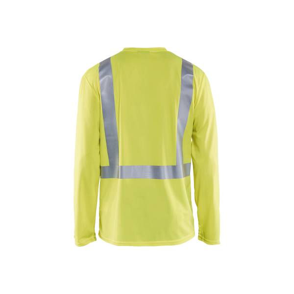 T-shirt de chantier haute-visibilité à manches longues - Blaklader - 3383 - Jaune fluo
