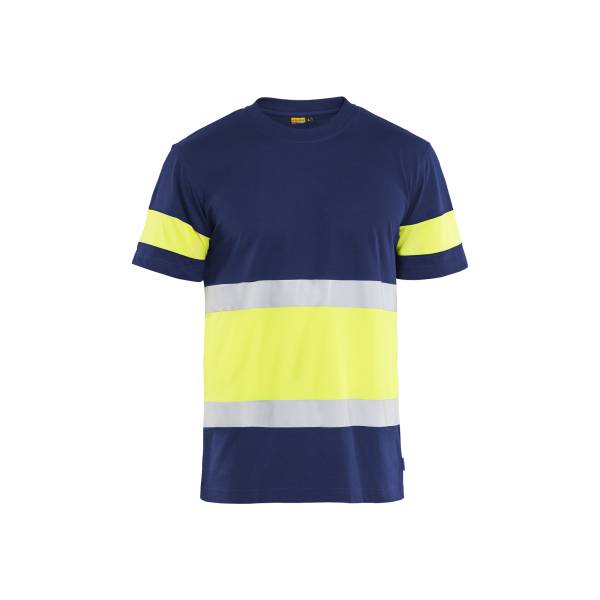 T-shirt de chantier haute-visibilité - Blaklader - 3387 - Marine/Jaune fluo