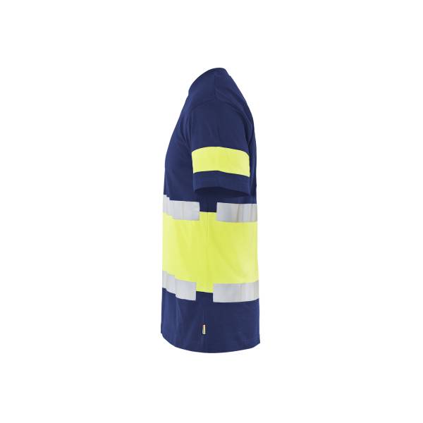 T-shirt de chantier haute-visibilité - Blaklader - 3387 - Marine/Jaune fluo