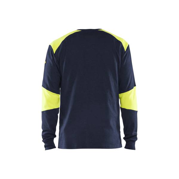 T-shirt de chantier retardant flamme inhérent haute-visibilité Coton - Blaklader - 3457 - Marine/Jaune fluo