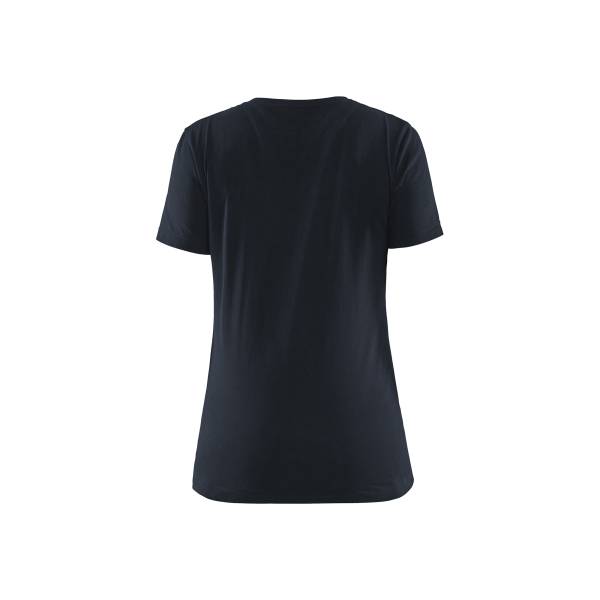 T-shirt de travail femme 100% coton - Blaklader - 3479 - Marine foncé/Noir