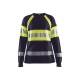T-shirt de chantier ignifugé haute-visibilité femme - Blaklader - 3494 - Marine/Jaune fluo