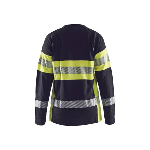 T-shirt de chantier ignifugé haute-visibilité femme - Blaklader - 3494 - Marine/Jaune fluo