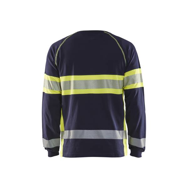 T-shirt de chantier haute-visibilité coton - Blaklader - 3510 - Marine/Jaune fluo