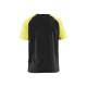 T-shirt de travail haute-visibilité en coton - Blaklader - 3515 - Noir/Jaune fluo