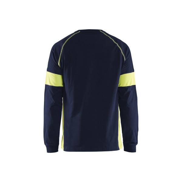 T-shirt de chantier haute-visibilité en coton - Blaklader - 3520 Marine/Jaune fluo