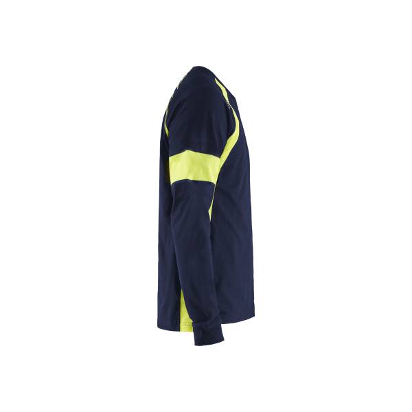 T-shirt de chantier haute-visibilité en coton - Blaklader - 3520 Marine/Jaune fluo