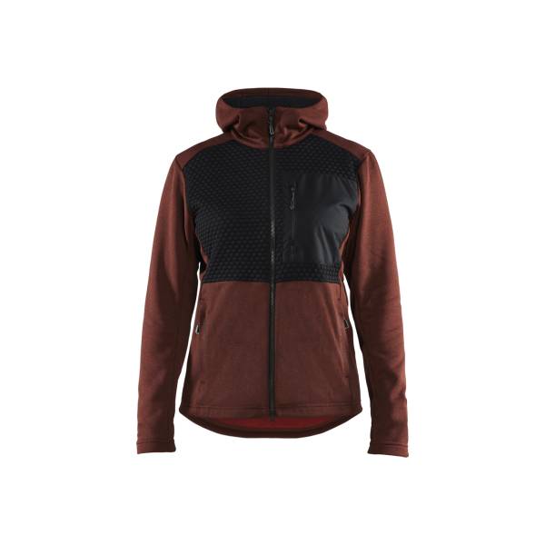 Sweat de travail à capuche femme - Blaklader - 3542 - Rouge brique/Noir