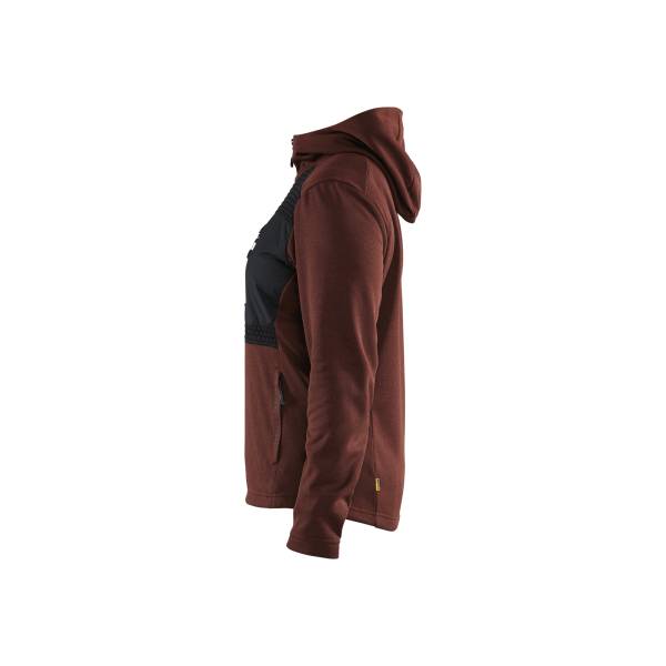 Sweat de travail à capuche femme - Blaklader - 3542 - Rouge brique/Noir