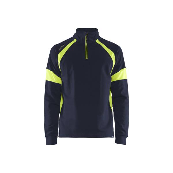 Sweat de travail haute-visibilité - Blaklader - 3550 - Marine/Jaune fluo