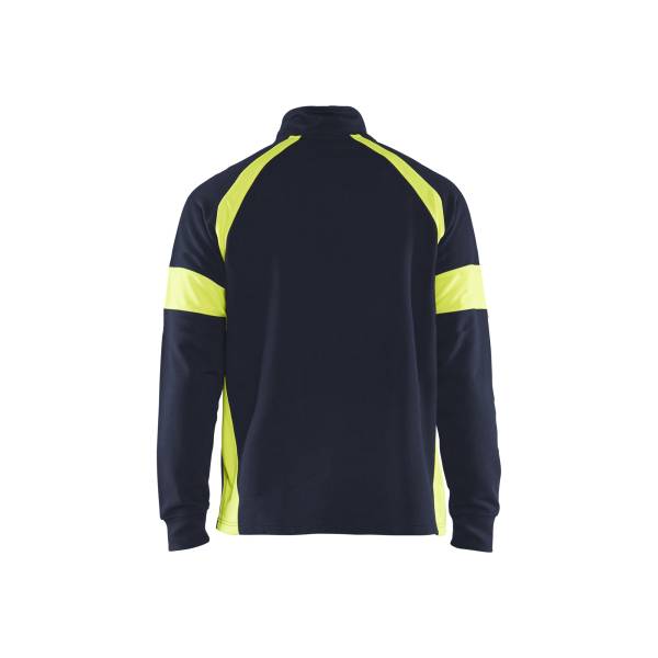 Sweat de travail haute-visibilité - Blaklader - 3550 - Marine/Jaune fluo