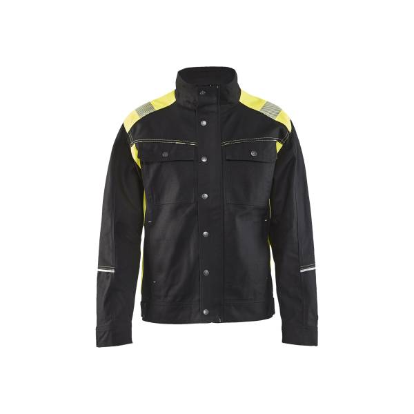 Veste de chantier haute-visibilité été coton - Blaklader - 4095 - Noir/Jaune fluo