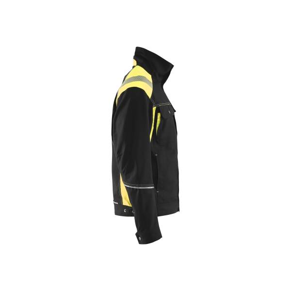 Veste de chantier haute-visibilité été coton - Blaklader - 4095 - Noir/Jaune fluo