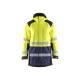 Parka de travail haute-visibilité hiver avec capuche - Blaklader - 4457 - Jaune fluo/Marine