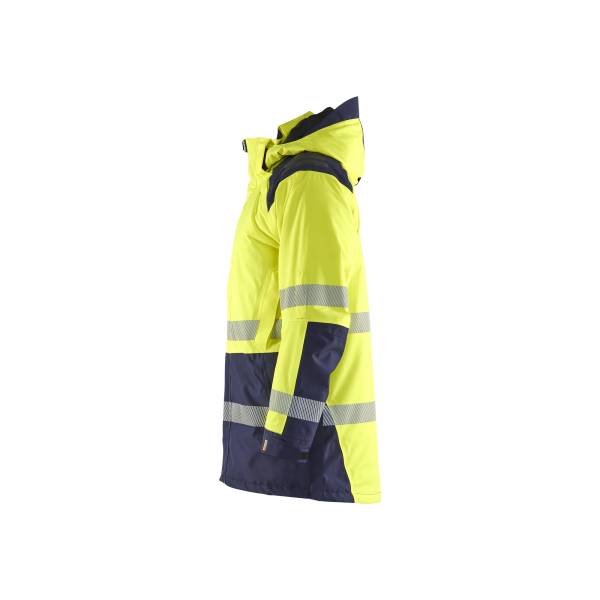 Parka de travail haute-visibilité hiver avec capuche - Blaklader - 4457 - Jaune fluo/Marine