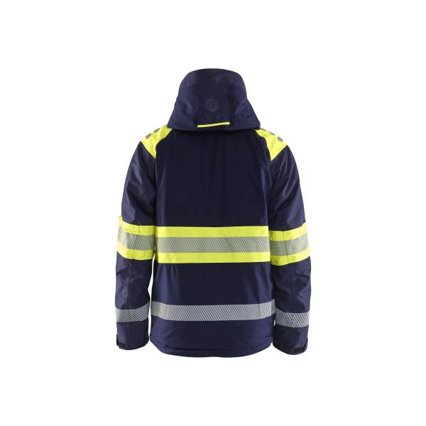 Veste de travail haute-visibilité hiver de chantier - Blaklader - 4480 - Marine/Jaune fluo