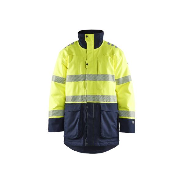 Parka de travail ignifugée haute-visibilité hiver ATEX MULTINORMES - Blaklader - 4527 - Jaune fluo/Marine