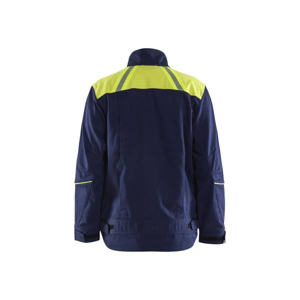 Veste de travail ignifugée ATEX Multinormes haute-visibilité - Blaklader - 4801 - Marine/Jaune fluo