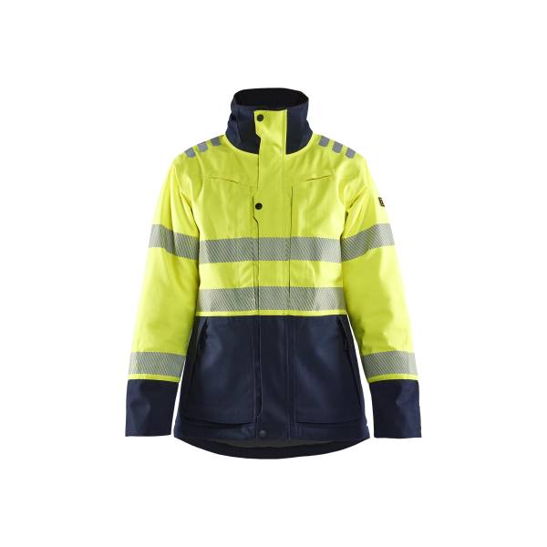Veste ignifugée pluie haute-visibilité ATEX Multinormes hiver femme coton - Blaklader - 4917 - Jaune fluo/Marine