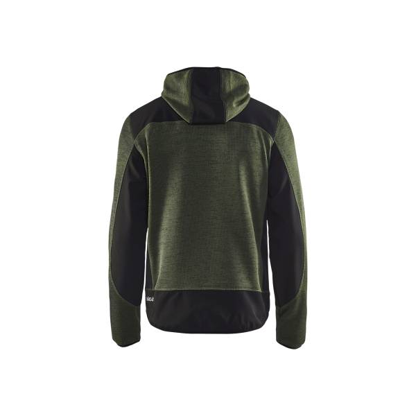 Veste softshell tricotée avec capuche - Blaklader - 4930 - Vert Kaki/Noir