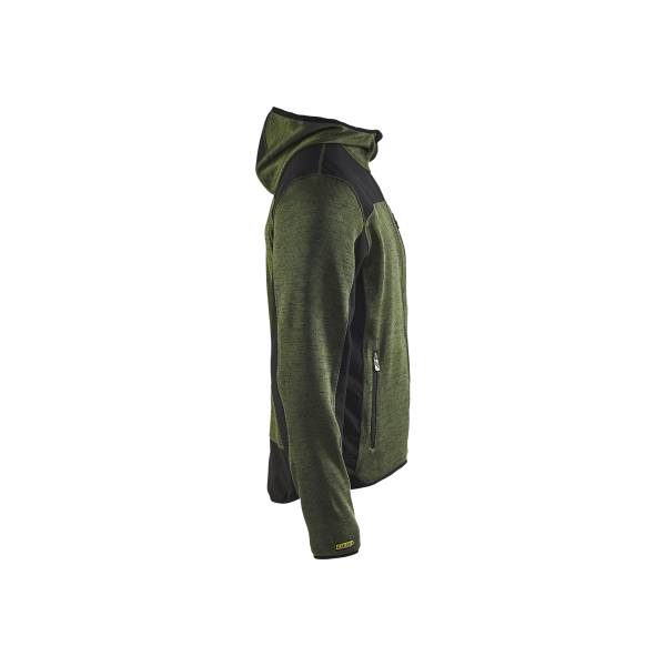 Veste softshell tricotée avec capuche - Blaklader - 4930 - Vert Kaki/Noir