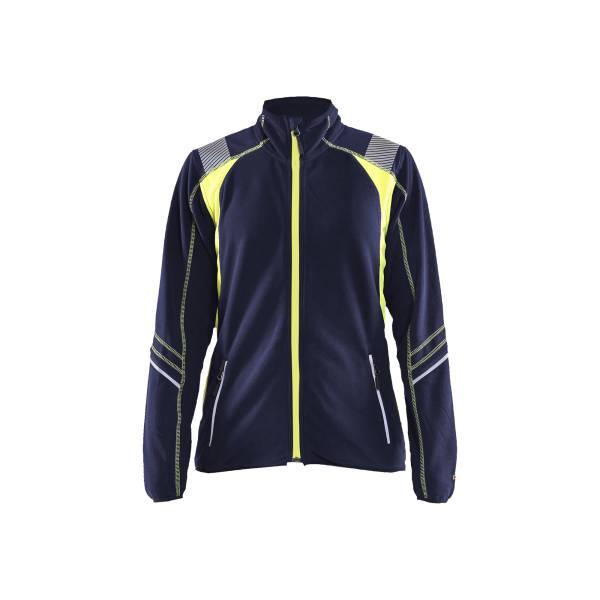 Veste de travail micropolaire détails fluo femme - Blaklader - 4973 - Marine/Jaune fluo