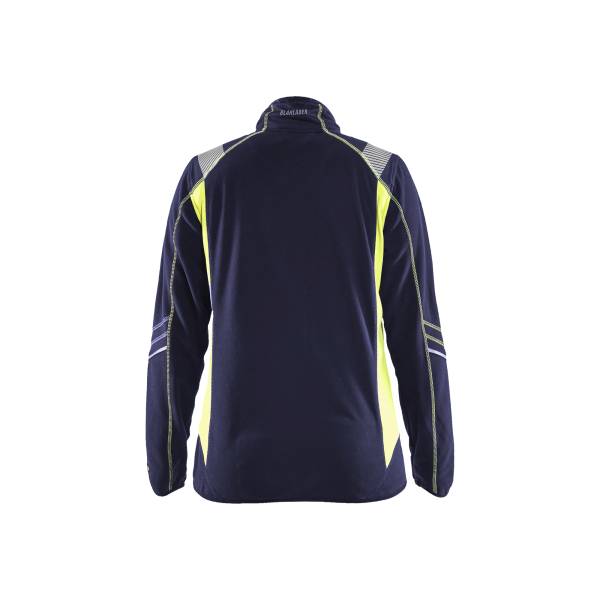 Veste de travail micropolaire détails fluo femme - Blaklader - 4973 - Marine/Jaune fluo