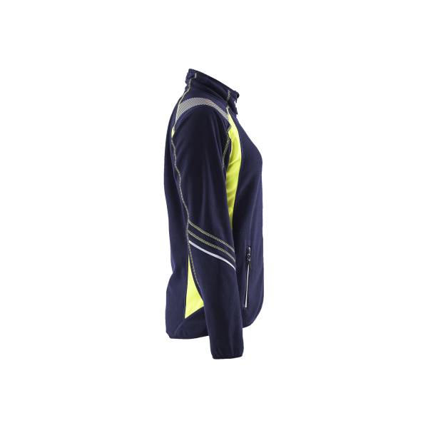 Veste de travail micropolaire détails fluo femme - Blaklader - 4973 - Marine/Jaune fluo