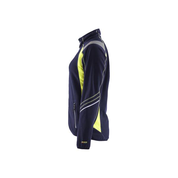 Veste de travail micropolaire détails fluo femme - Blaklader - 4973 - Marine/Jaune fluo