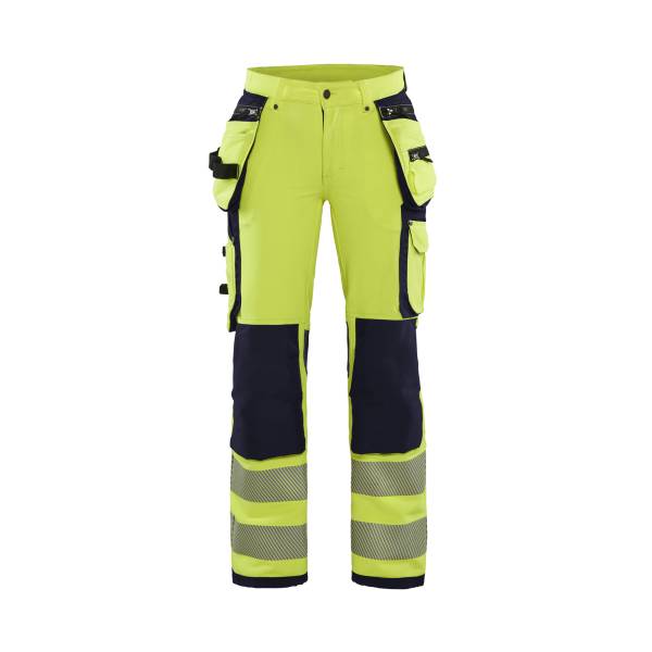 Pantalon de chantier haute-visibilité femme Cordura - Blaklader - 7197 Jaune fluo/Marine
